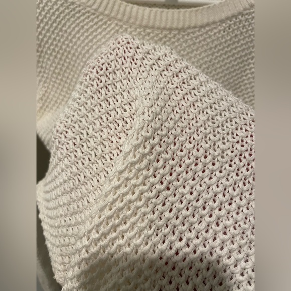 BP Women’s White/Cream Knit Long Sleeve Sweater Size Medium - Picture 2 of 7